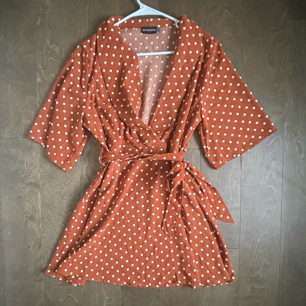 PLT Terracotta polka dot tea dress. Size 8 - Picture 4 of 9